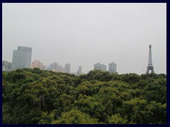 Shenzhen skyline with Nanshan district and Eiffel tower, Windows of the World.